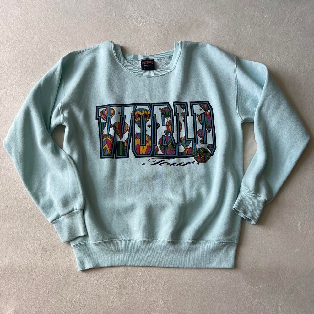 Jansport Vintage Pullover Sweatshirt Hot Air Balloon New Mexico World Tour
